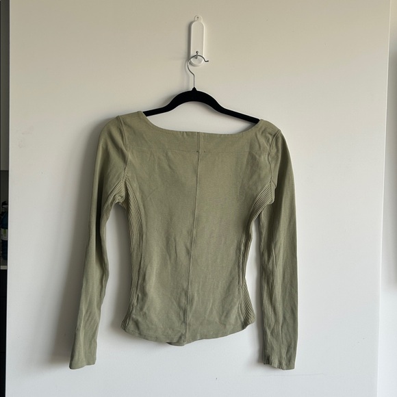Free People Olive Long Sleeve Top - Picture 2 of 7